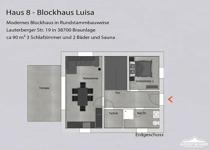 Dom wakacyjny Haus 8 Auszeit Im Harz - Haus 8 Blockhaus Oben *